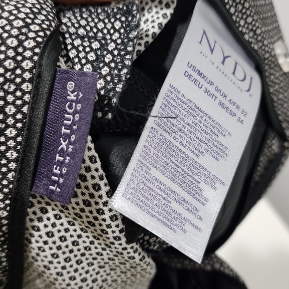 Nydj Straight Leg Trouser Print Black White 0 - Picture 5 of 11